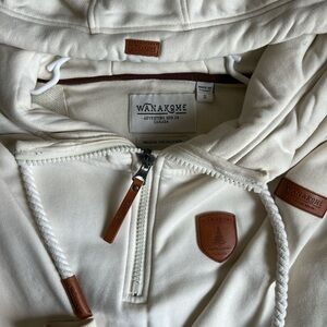 Wanakome Off-White Hoodie with Brown Details